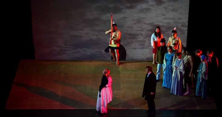 Jane (Elizabeth Mandeno) is confronted by her husband (James Rodgers) over her adultery